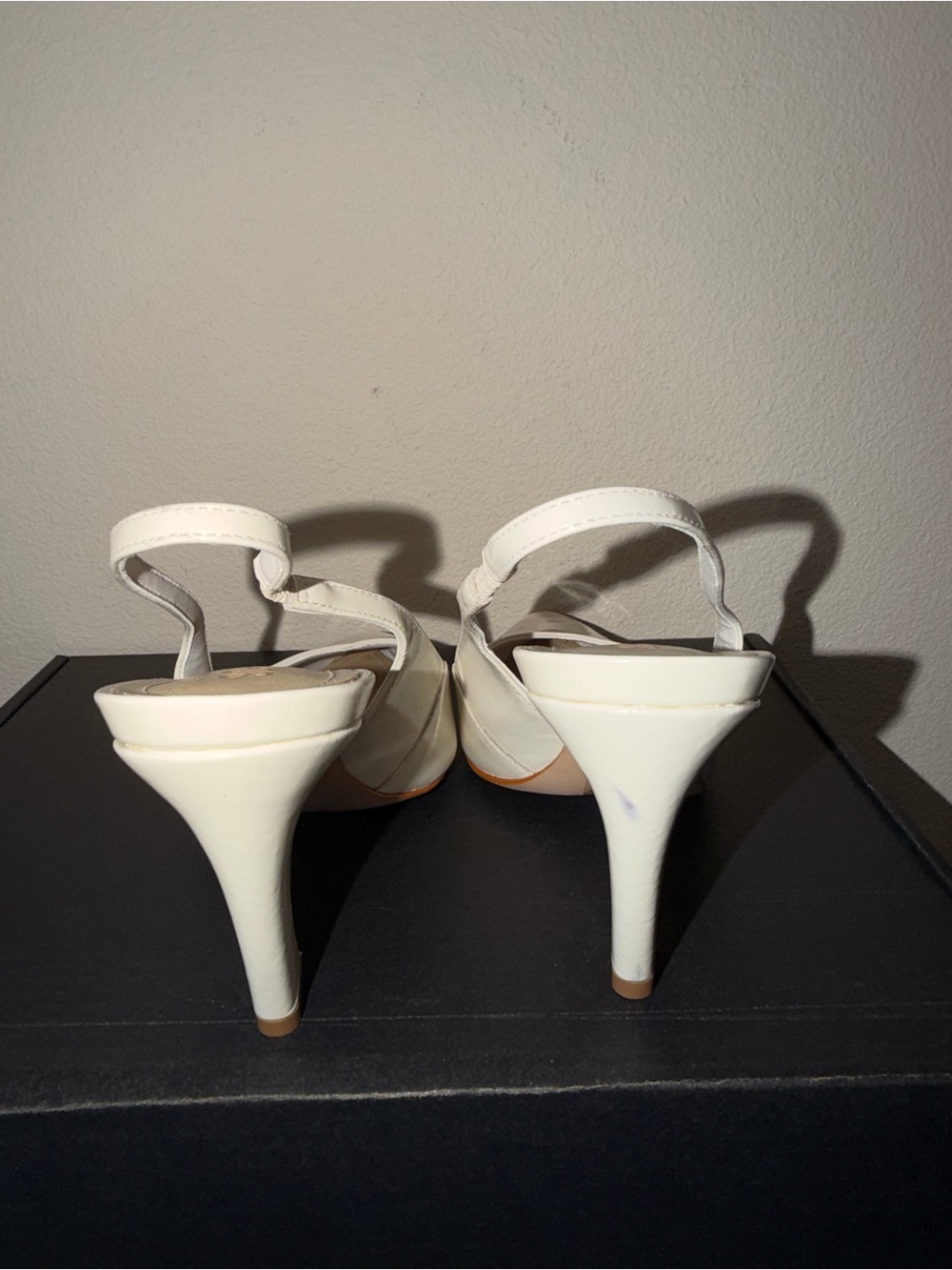 SCHUTZ Ivory Patent Slingback Pointed Toe Heels - Picture 6 of 10